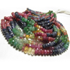 9 Inches Precious Gems stone - EMERALD - RUBY - SAPPHIRE - Micro Faceted Sparkle Rondell Beads Size 2.5 - 5 mm approx
